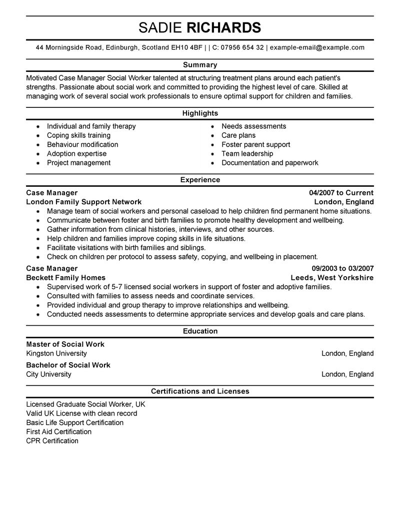 Resume social template work